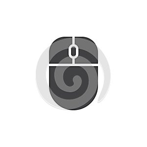 Computer mouse icon vector, filled flat sign, solid pictogram isolated on white