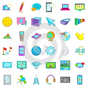 Computer mouse icons set, cartoon style