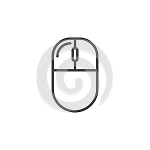 Computer mouse left click line icon, outline vector sign