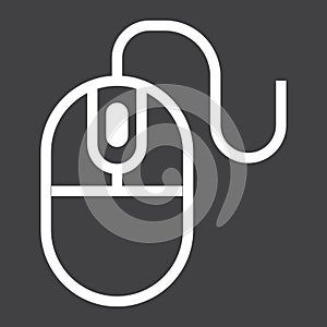 Computer mouse line icon, click and website