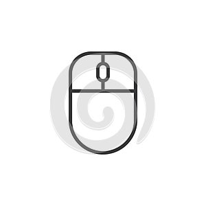 Computer mouse line icon, outline vector sign, linear style pictogram isolated on white