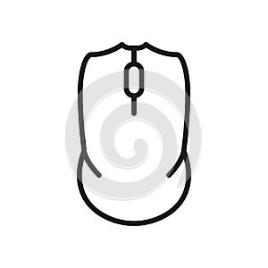 Computer Mouse Line Icon. PC Wireless Tool Linear Pictogram. Cursor Pointer Scroll, Click Outline Symbol. Wireless