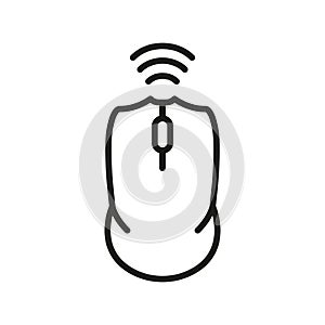 Computer Mouse Line Icon. PC Wireless Tool Linear Pictogram. Cursor Pointer Scroll, Click Outline Symbol. Wireless
