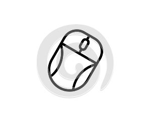 Computer mouse linear icon. Thin line illustration. Contour symbol. Vector isolated outline drawing.