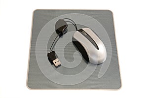 Computer mouse on mat
