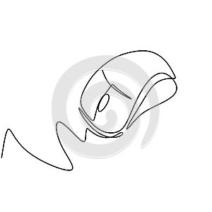 Computer mouse one continuous line drawing. Cursor tool for digital display. Minimalism design linear simplicity style isolated on
