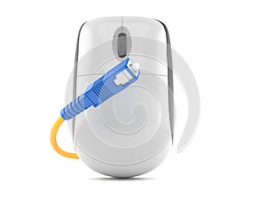 Computer mouse with optic cable