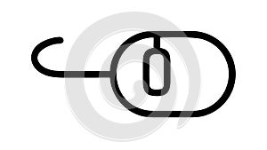 Computer Mouse Outline Icon, Input Device, vector design Generative AI