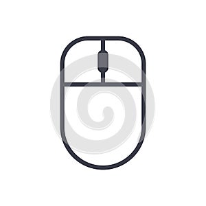 Computer mouse outline icon, modern minimal flat design style, vector illustration