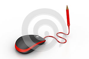 Computer Mouse with pencil plug