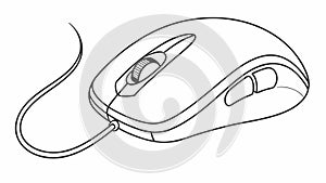 Computer Mouse Peripheral Device Illustration, vector design Generative AI