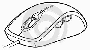 Computer Mouse Peripheral Device Technology Vector Line Drawing, vector design Generative AI