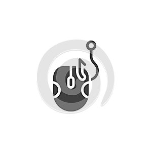 Computer mouse phishing vector icon