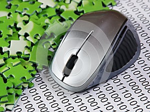 computer mouse and  puzzles