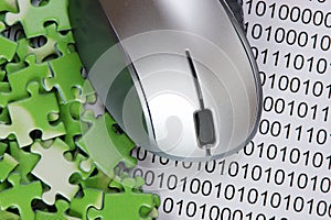 computer mouse and  puzzles