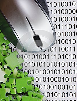 computer mouse and  puzzles