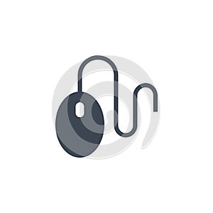 Computer Mouse related vector glyph icon.