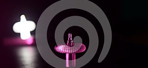 Computer Mouse Scroller with Pink Colour Effects Background Photograph