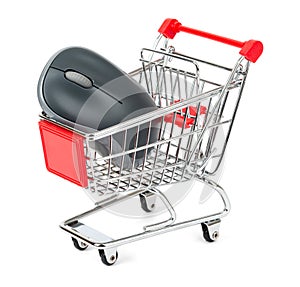 Computer mouse in shopping cart