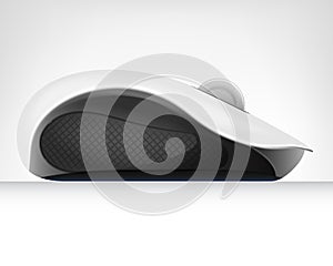 Computer mouse in side view isolated object