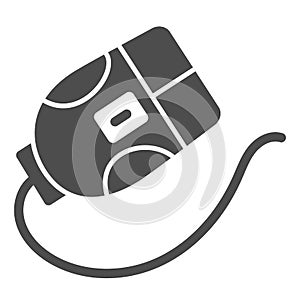 Computer mouse solid icon. Click and scroll, web explorer device symbol, glyph style pictogram on white background