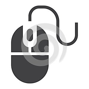 Computer mouse solid icon, click and website