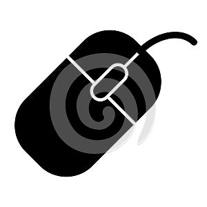 Computer mouse solid icon. Device vector illustration isolated on white. Tool glyph style design, designed for web and