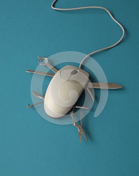 Computer mouse turned into swiss army knife