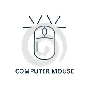 Computer mouse vector line icon, linear concept, outline sign, symbol