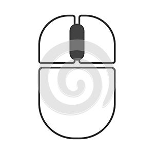 Computer mouse wheel button click outline icon