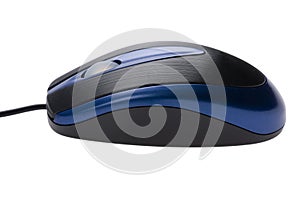 Computer mouse on white macro