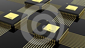 Computer multi-core microchip CPU