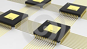 Computer multi-core microchip CPU