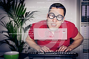 Computer Nerd With Screen