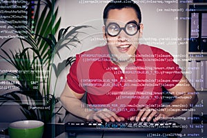 Computer Nerd With Screen