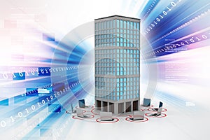Computer network around the building