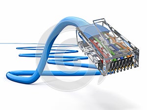 Computer network cable rj45. 3d