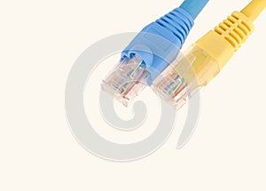computer network cables isolated on the white background