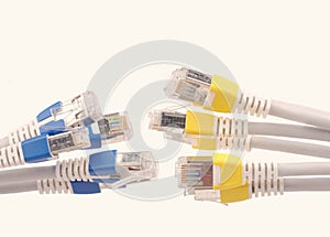 computer network cables isolated on the white background