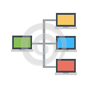 Computer network Color Vector Icon which can easily modify or edit