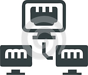 Computer Network Connection Icon â Internet, Data Sharing & Networking Vector
