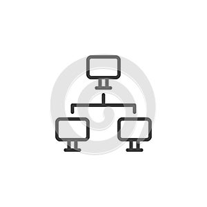 Computer network connection line icon