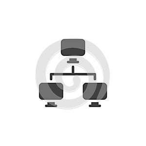 Computer network connection vector icon