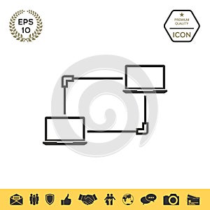 Computer Network, Data Exchange, Transfer Concept Icon