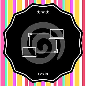 Computer Network, Data Exchange, Transfer Concept Icon