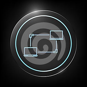 Computer Network, Data Exchange, Transfer Concept Icon