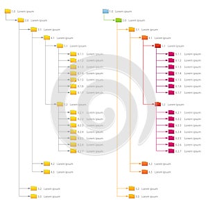 Computer Network File Folder Organization Structure Flowchart Vector Graphic