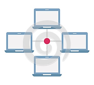 Computer network Flat  Vector icon which can easily modify or edit