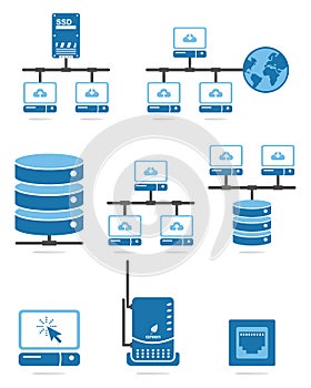 Computer network icon set