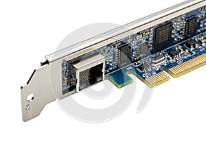 Computer network interface card isolated on transparent background